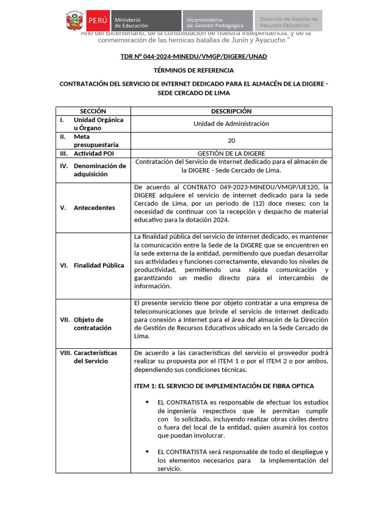 Contratación de Internet para DIGERE | PDF | Internet | Protocolos de ...
