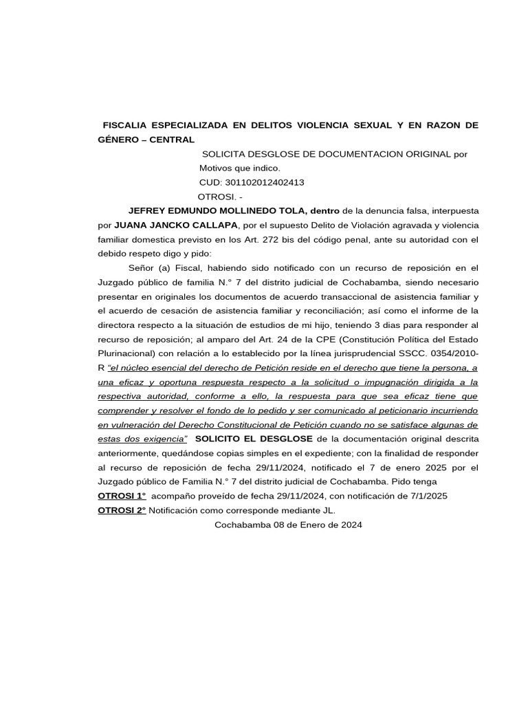 Solicita Desglose | PDF