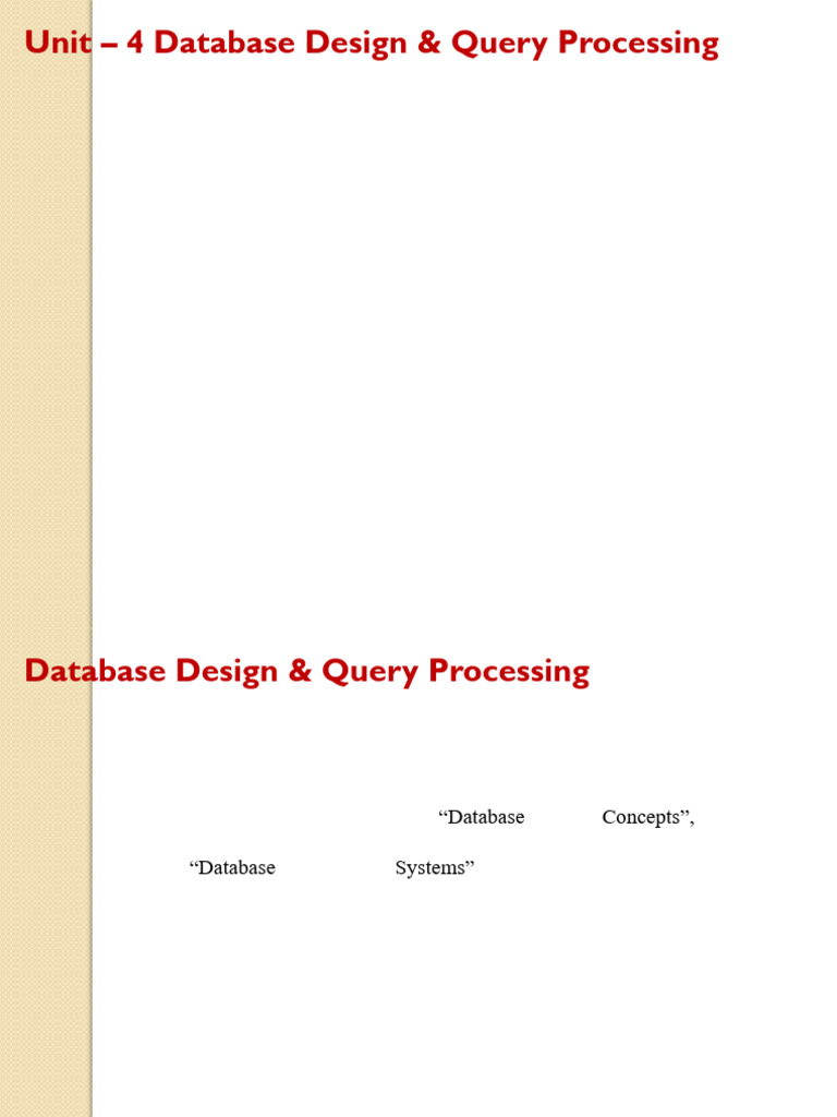 Database Design and Query Processing Guide | PDF | Databases ...