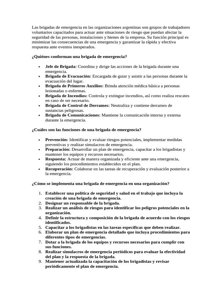 BRIG DE EME no | PDF | Seguridad y salud ocupacional