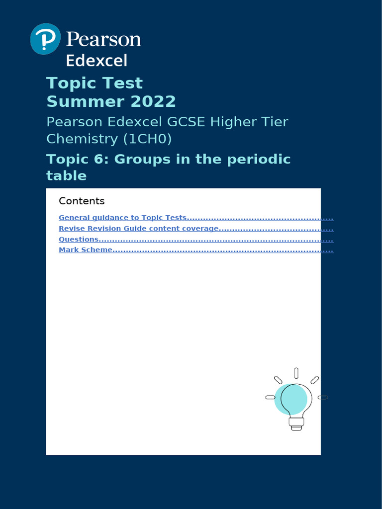 GCSE Chemistry Topic 6 Test Guide | PDF | Chemistry