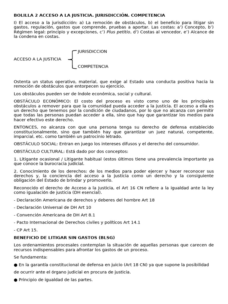 Bolilla 2 Acceso A La Justicia. Jurisdicción. Competencia | PDF ...