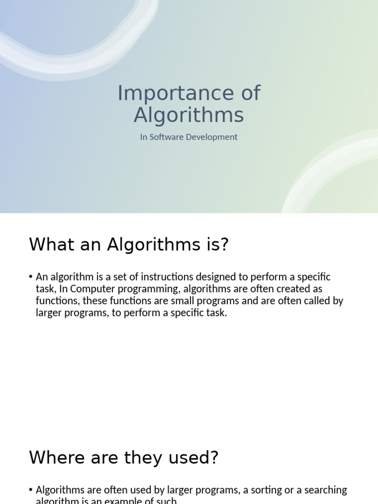 Importance of Algorithms - Copy | PDF