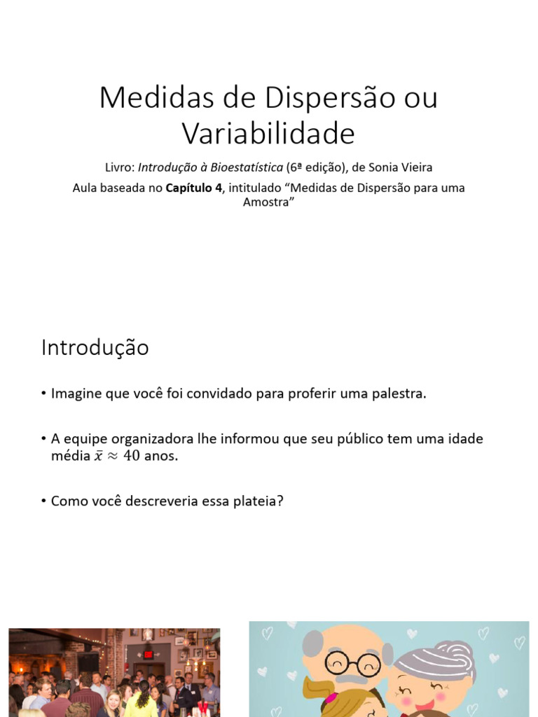 Medidas de Dispersão em Bioestatística | PDF | Variação | Mediana ...