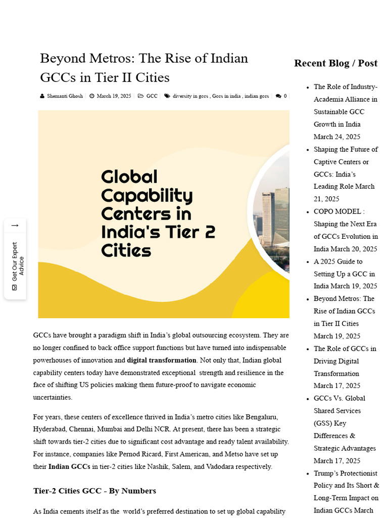 16-The Rise of GCCs in Tier 2 Cities of India | PDF | Gulf Cooperation ...