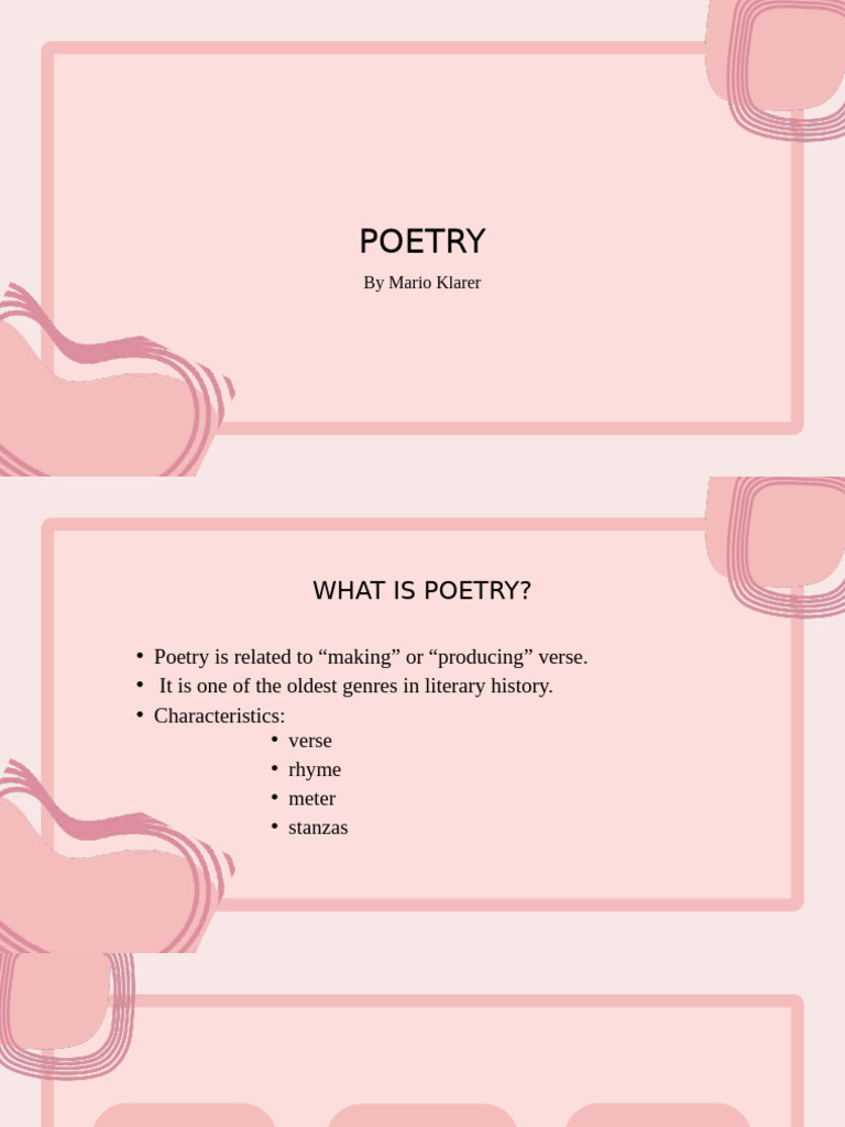 Understanding Poetry: Key Elements | PDF