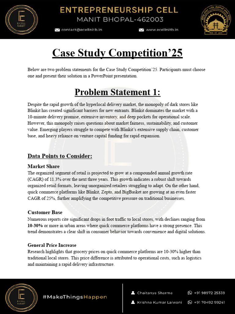Case Study Competition '25 | PDF | Retail | Monopoly