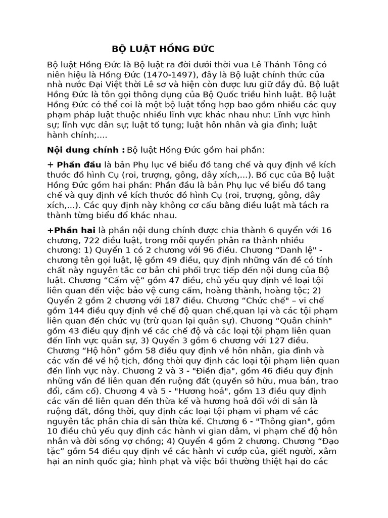Bộ Luật Hồng Đức | PDF