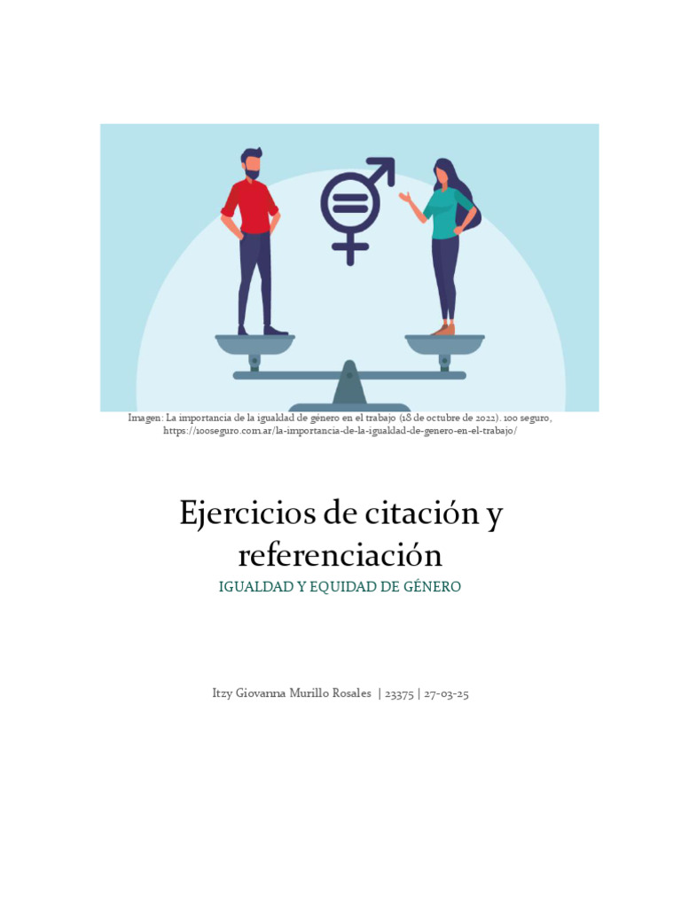 Ejercicio de citación Igualdad y equidad de género 2025 | PDF ...