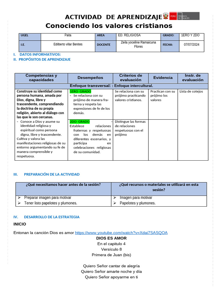 Valores Cristianos en Educación Religiosa | PDF | Amor | Dios
