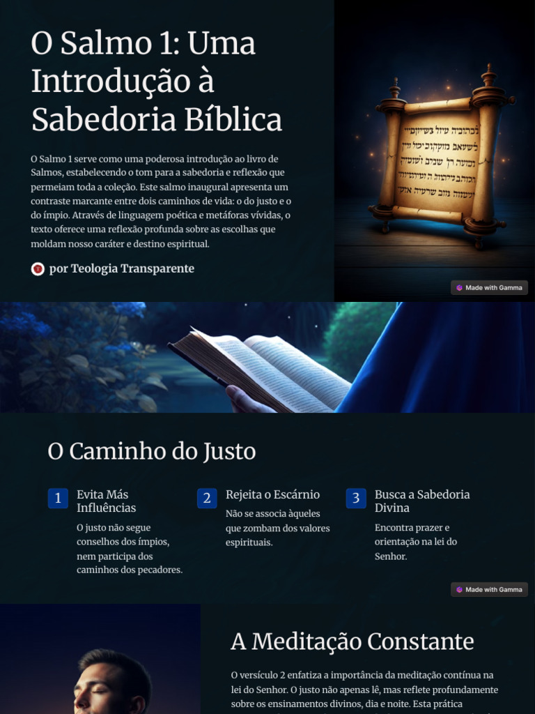 O Salmo 1 Uma Introducao A Sabedoria Biblica | PDF
