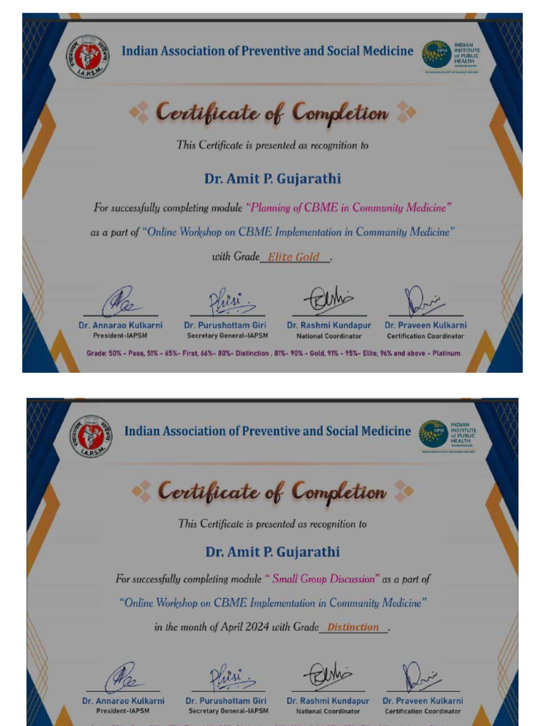 CBME Couse Certificates | PDF