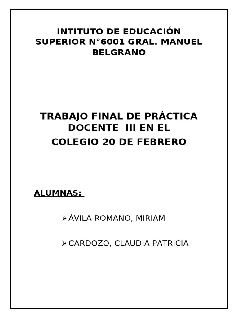 Trabajo Final de TP 3 Oganizado-1 | PDF | Enseñando | Maestros