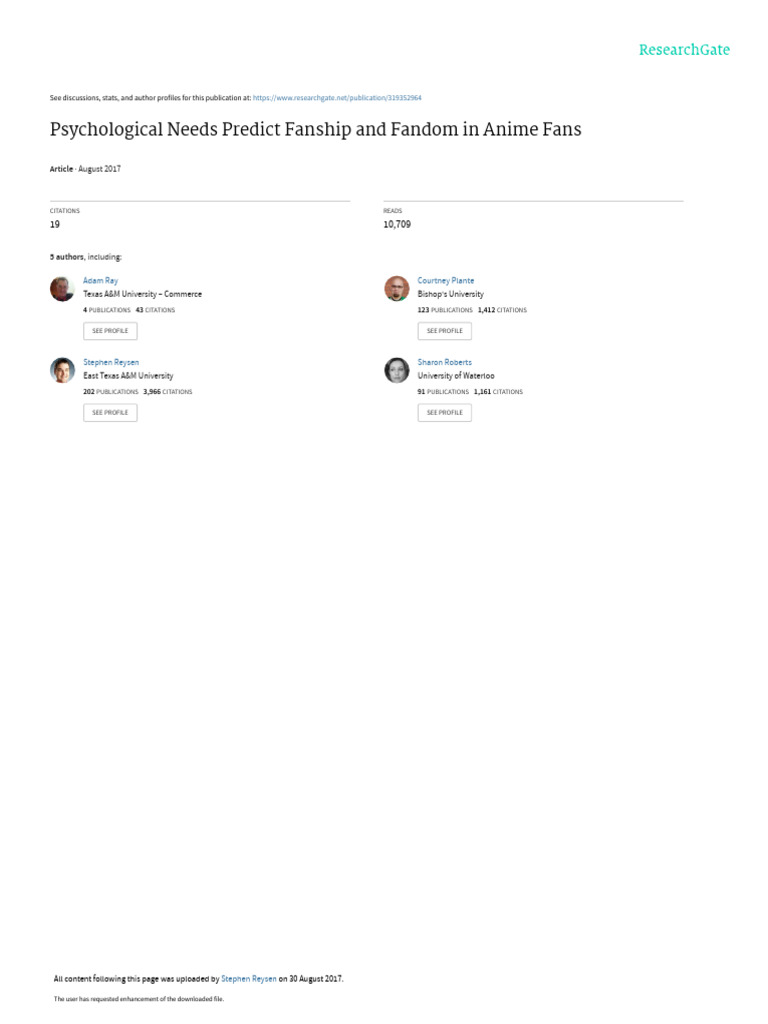 Understanding Fanship in Anime Fandom | PDF | Dependent And Independent ...