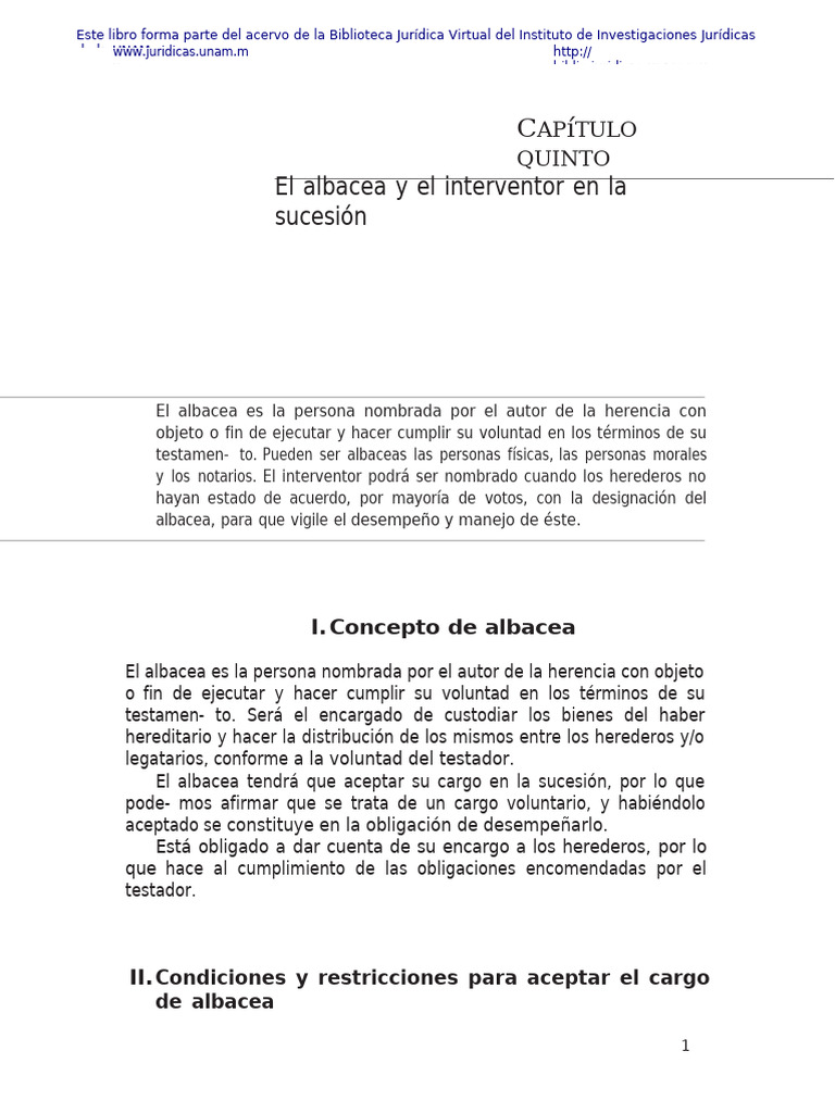 Albacea e interventor en sucesiones | PDF | Herencia | Albacea