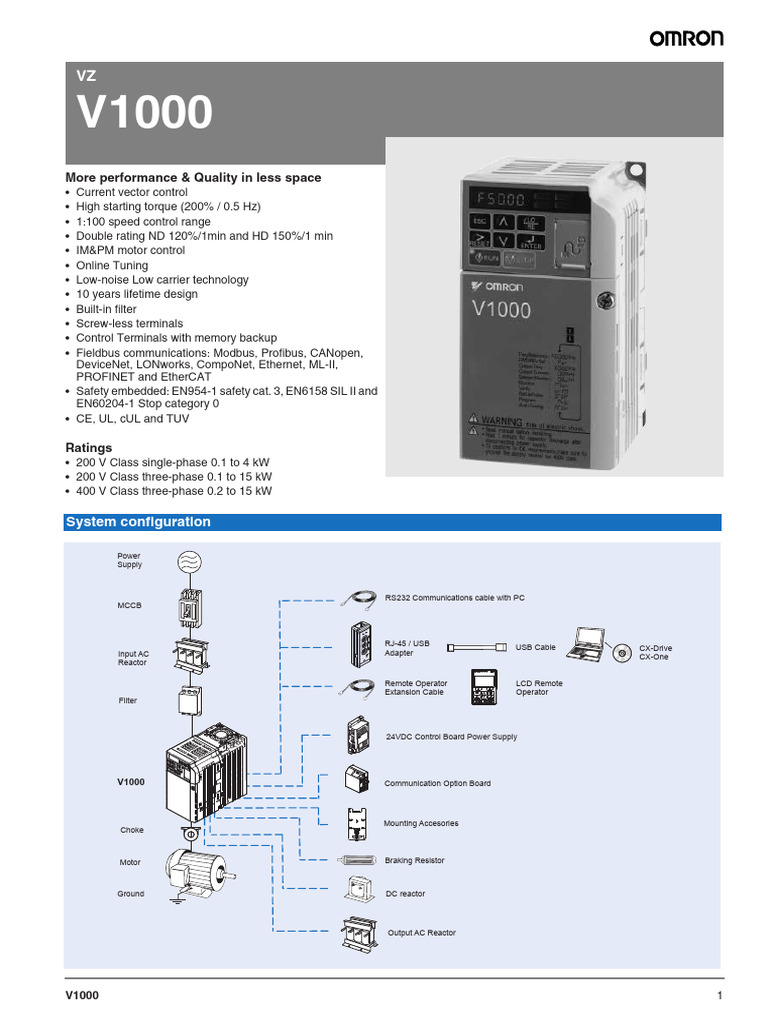 Yaskawa V1000 Series Inverter Overview | PDF | Power Inverter ...