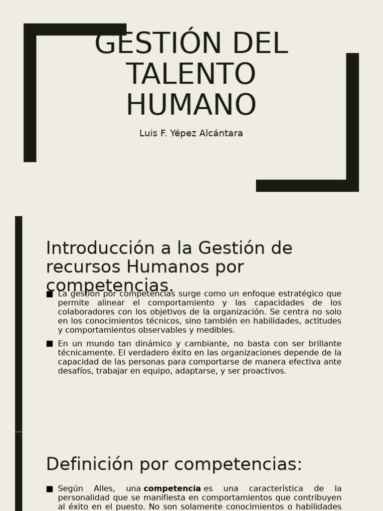 Gestión del Talento Humano por Competencias | PDF | Gestión de recursos ...
