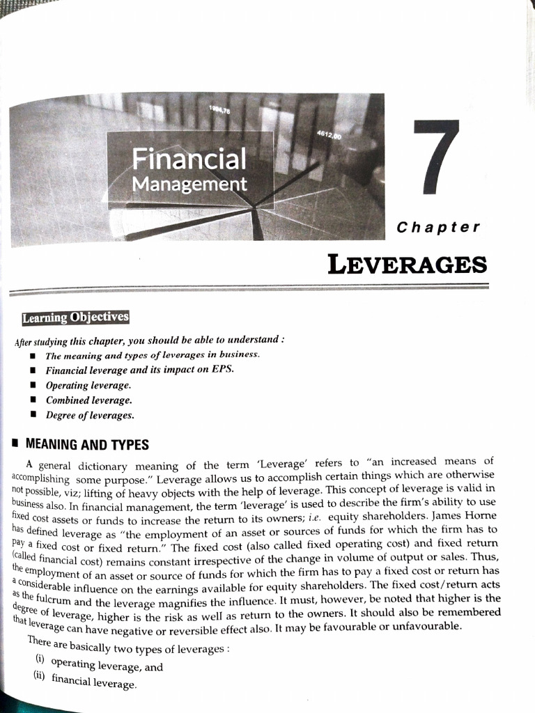 Understanding Financial Leverage Types | PDF | Leverage (Finance ...