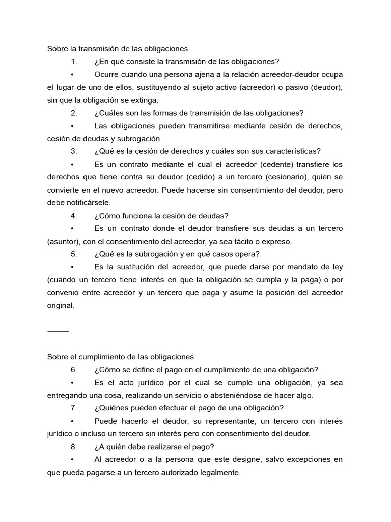 Transmisión y Cumplimiento de Obligaciones | PDF | Pagos | Subrogación