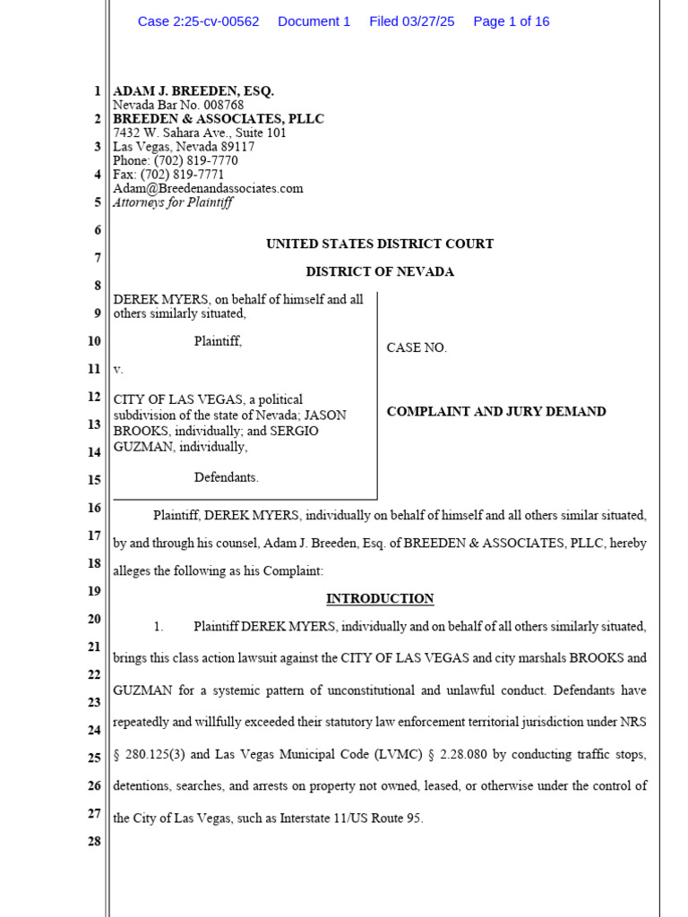 2025.03.27 Doc 1 Complaint & Jury Demand | PDF | Legal Remedy | Damages