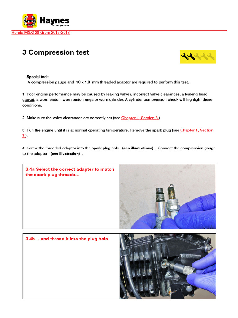 2 Engine, Clutch and Transmission 3 Compresion Test | PDF