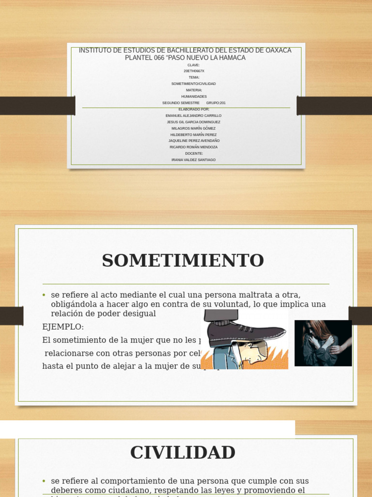 Sometimiento y Civilidad en Humanidades | PDF