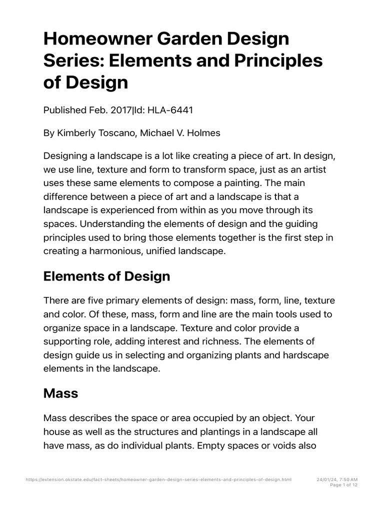 Homeowner Garden Design Series - Elements and Principles of Design ...