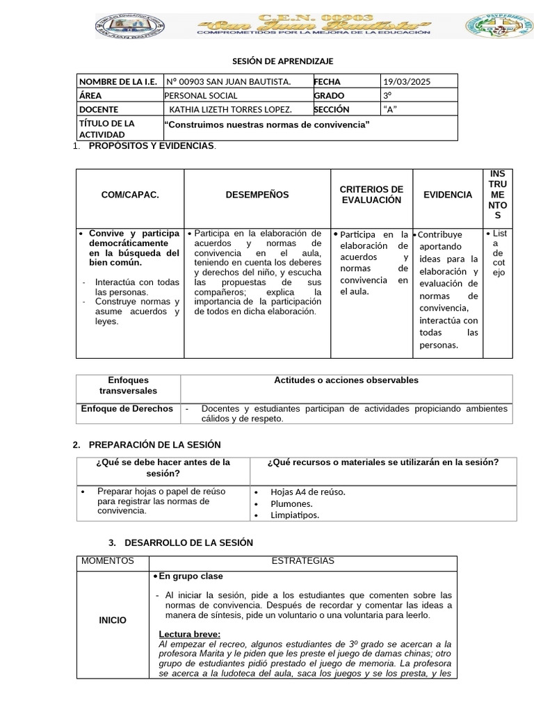 Normas de Convivencia en el Aula | PDF | Juventud | Aprendizaje