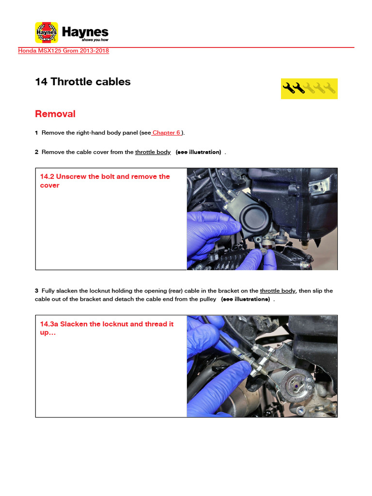 MSX125 Grom Throttle Cable Guide | PDF | Screw | Electrical Connector