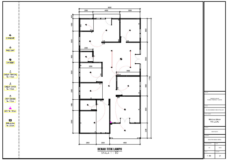 Denah Titik Lampu Rumah Tinggal A3 | PDF