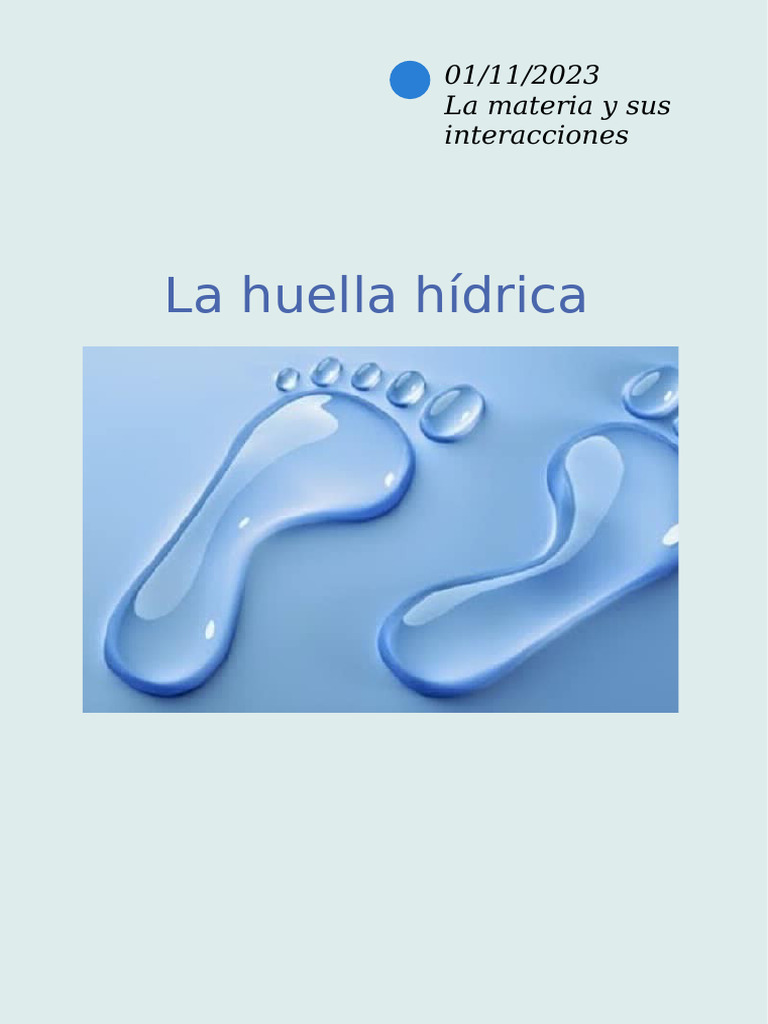 Huella Hídrica: Uso y Ahorro de Agua | PDF | Agua | Ciencias de la Tierra