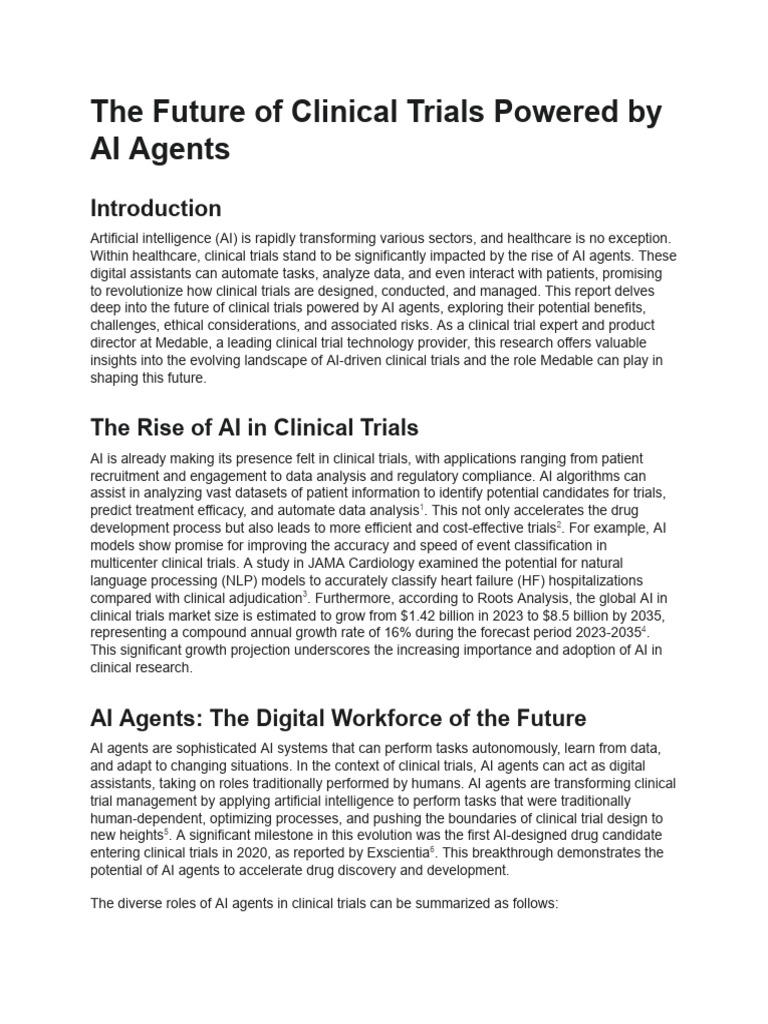 AI Agents Transforming Clinical Trials | PDF | Artificial Intelligence ...