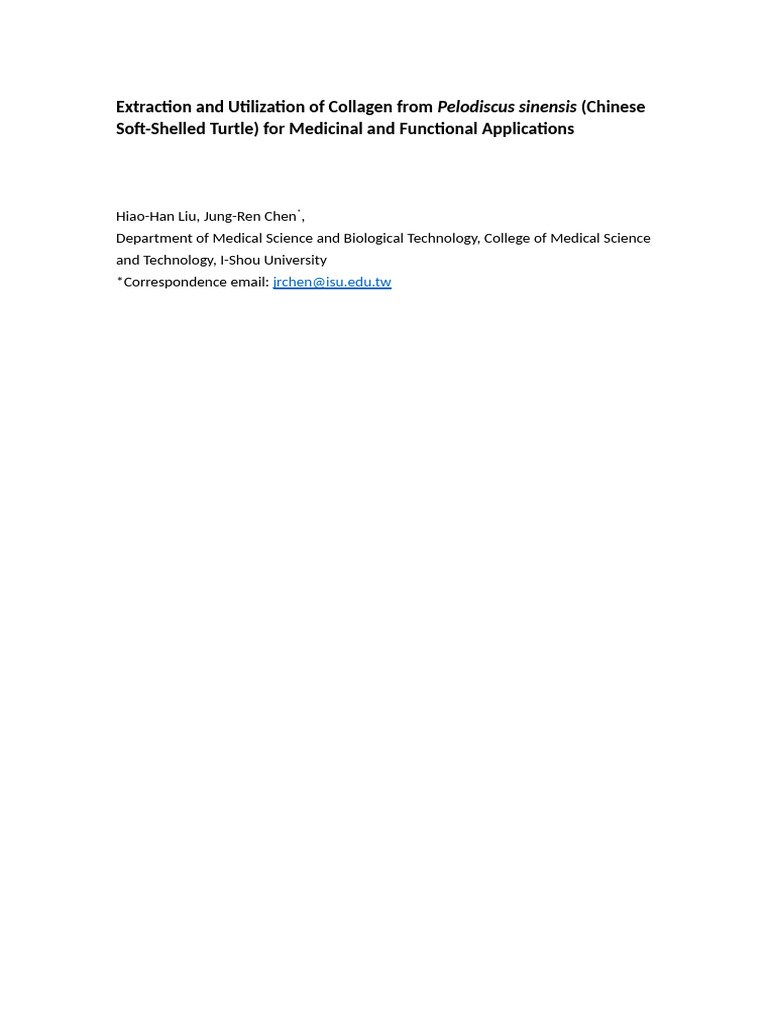 Collagen Extraction from Chinese Turtle | PDF | Differential Scanning ...