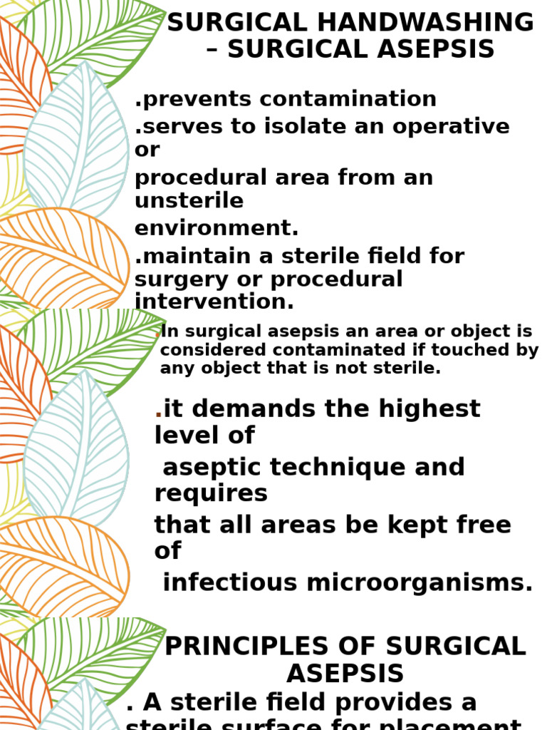 Surgical Handwashing Surgical Asepsis | PDF | Clinical Medicine | Medicine