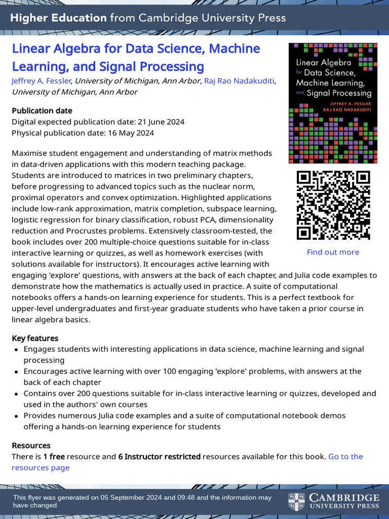 Linear Algebra For Data Science, Machine Learning, and Signal ...