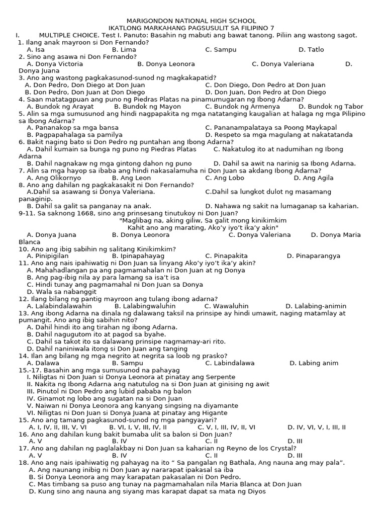 4th Period Test Gr7 | PDF