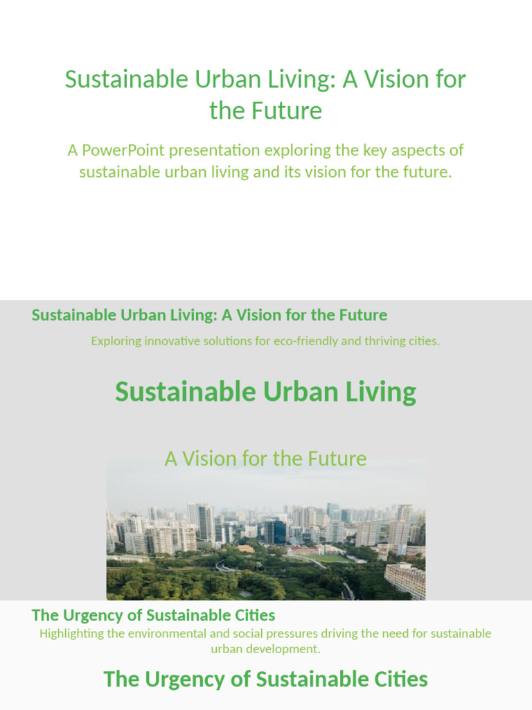Fresh Look at Sustainable Urban Living Solutions Pdf Sustainability
