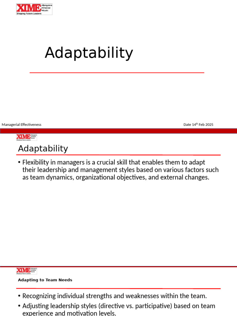 Adaptability 14th March | PDF | Leadership | Innovation