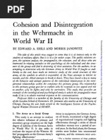 Cohesion and Disintegration in the Wehrmacht