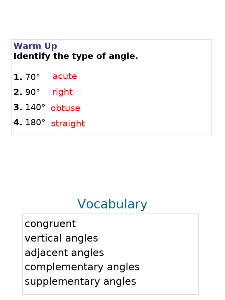 Understanding Complementary and Supplementary Angles | PDF | Angle ...