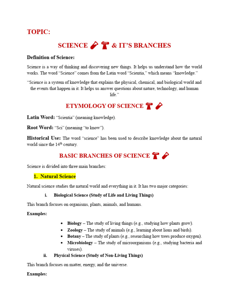 Overview of Science and Its Branches | PDF | Science | Computer Science