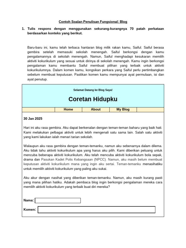 Contoh Penulisan Blog Fungsional | PDF