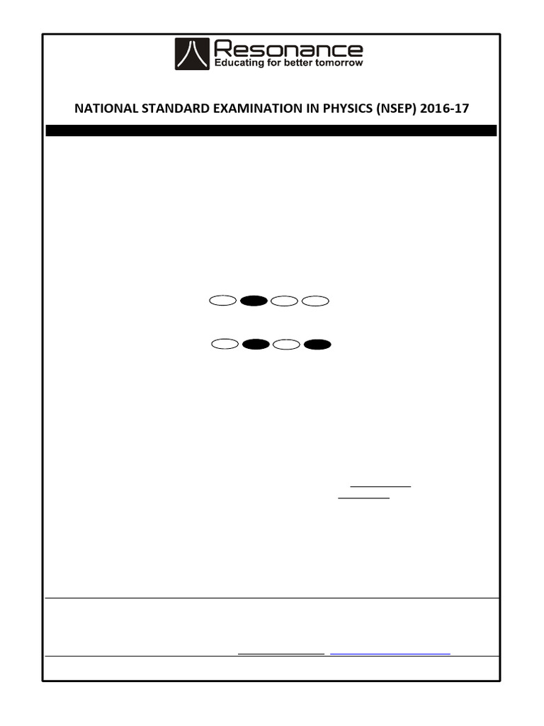 NSEP 2016-17 Physics Exam Paper | PDF | Amplitude | Electromagnetic ...