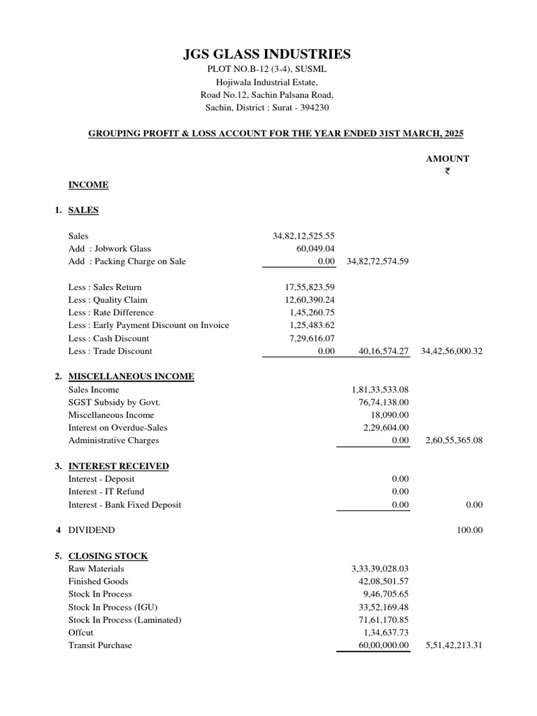 Jgs Glass Industries 2025 Pdf Interest Stocks