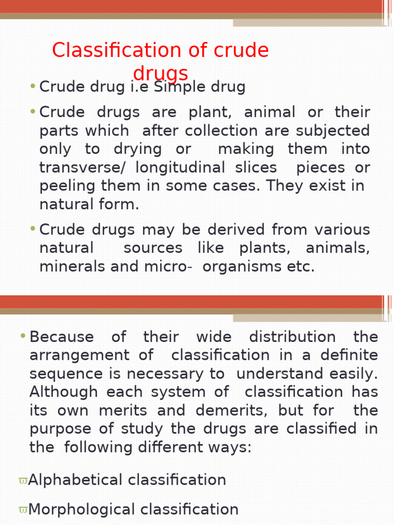 Classification of Crude Drugs Overview | PDF | Antibody | Proteins