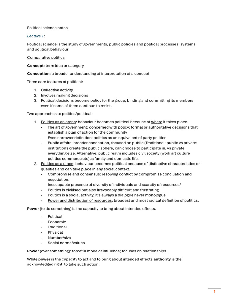 Political Science Overview and Concepts | PDF | Electoral District | Voting