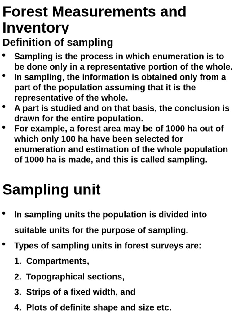 Chapter 6-The Basics of Forest and Woodland Inventory | PDF | Sampling ...