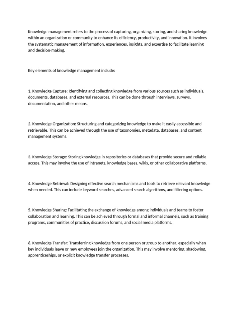 Effective Knowledge Management Strategies | PDF | Knowledge Management ...