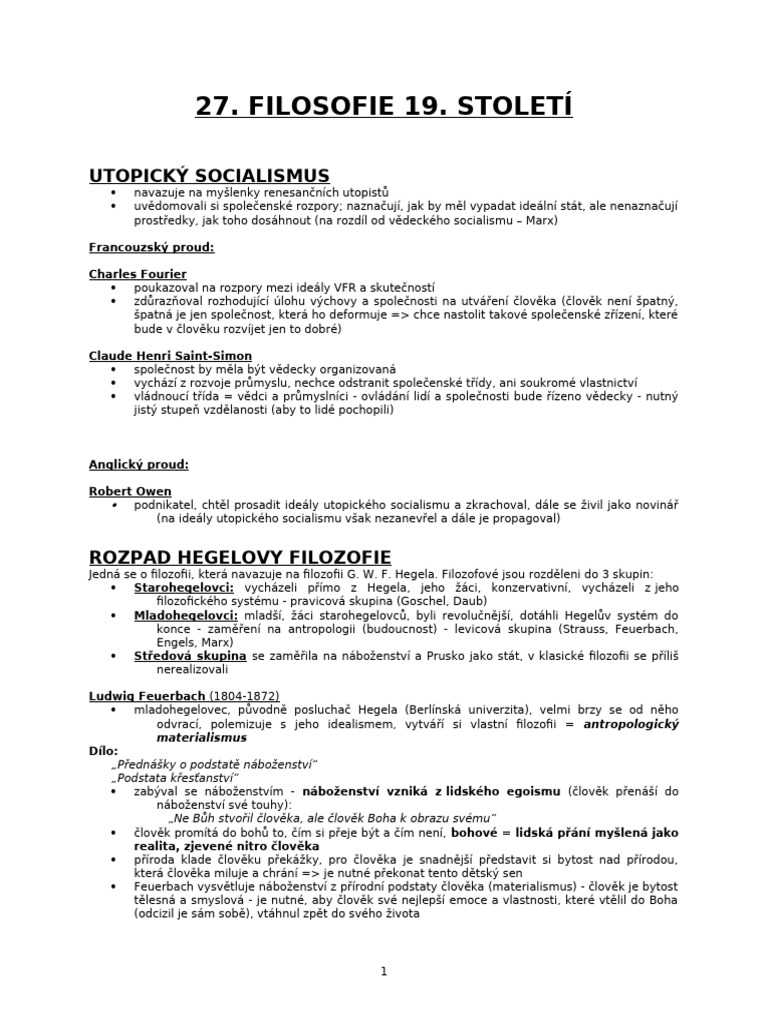 Filozofie 19. Století | PDF