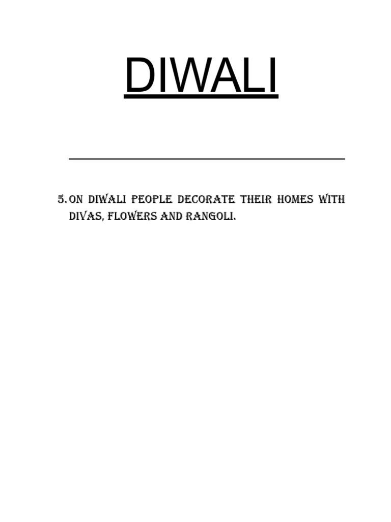 Diwali Homework Pdf